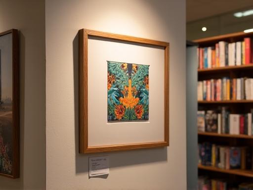 Local artwork displayed in The Curious Page gallery area